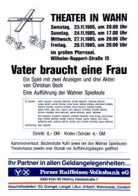 1985 - Vater braucht eine Frau